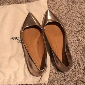 J crew gold metallic flats
